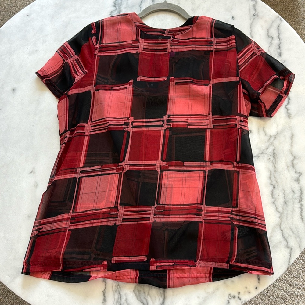 Forever 21 Sheer Plaid Top - Size Medium